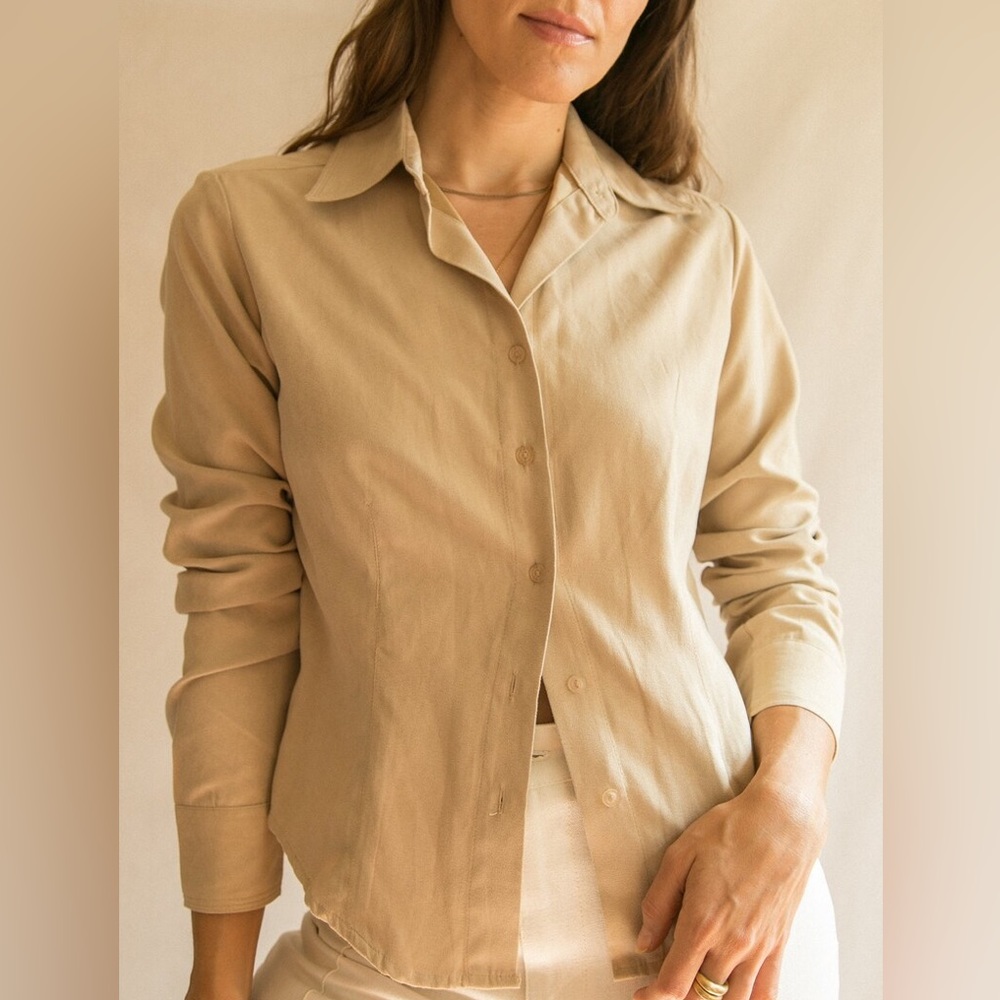 Y2K suede button up shirt